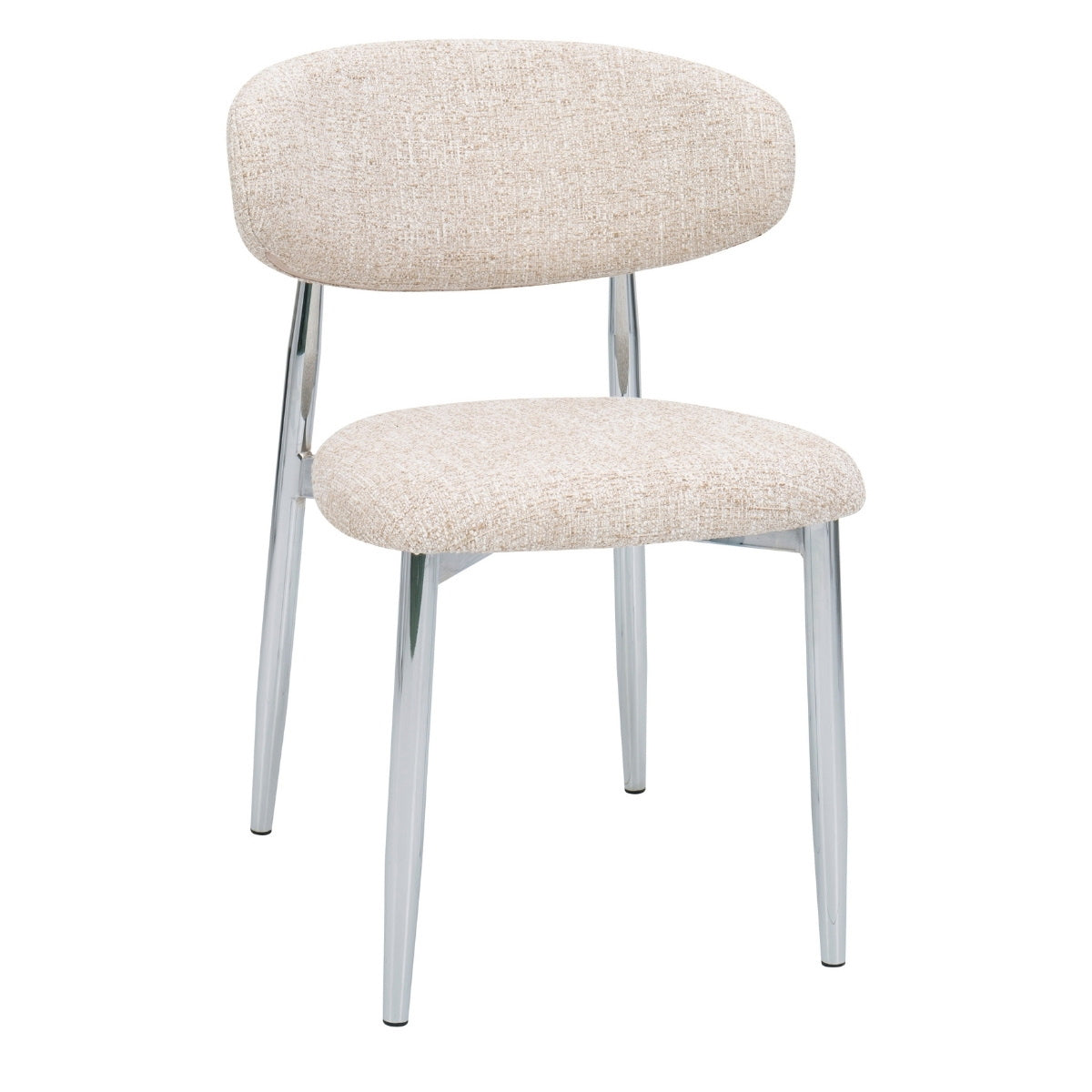 DÉJA Living Eetkamerstoel Skara - Beige/Chrome - Set van 2