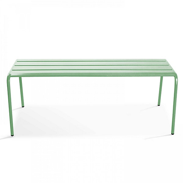 Banc de jardin en acier vert sauge PalavasOviala