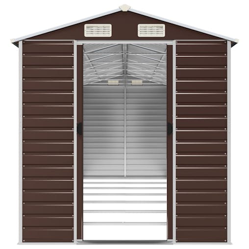NNEVL Garden Shed Brown 191x640x198 cm Galvanised Steel