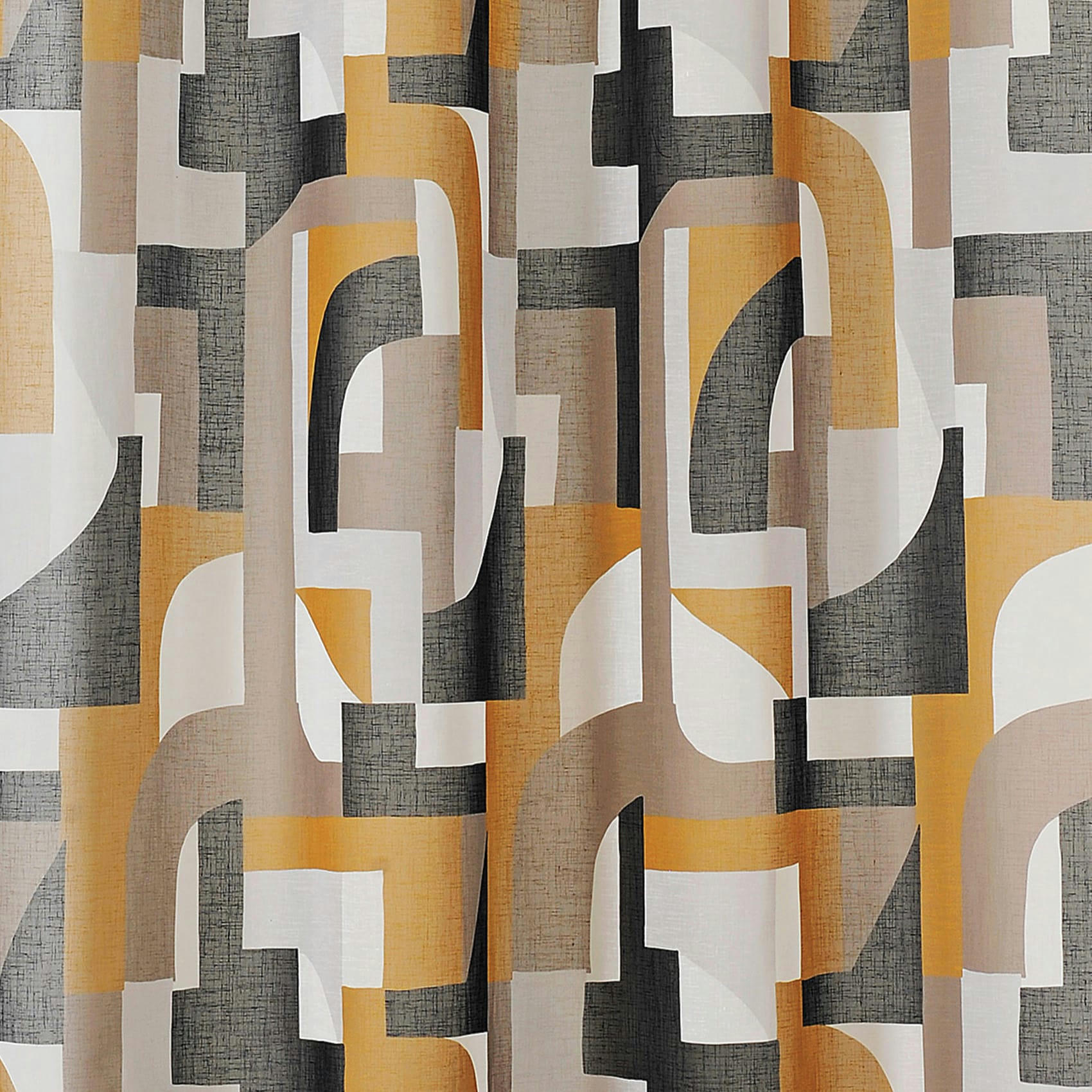 - Voilage tamisant esprit seventies polyester jaune 145x280 cm