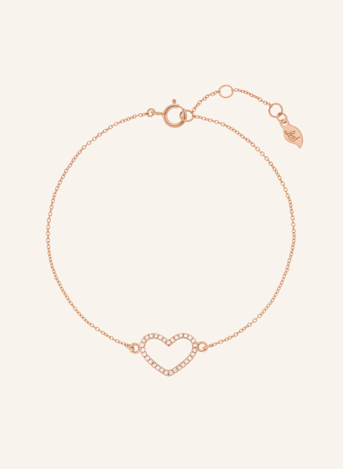 Leaf Armband HEART aus 18 Karat Roségold mit Diamanten
