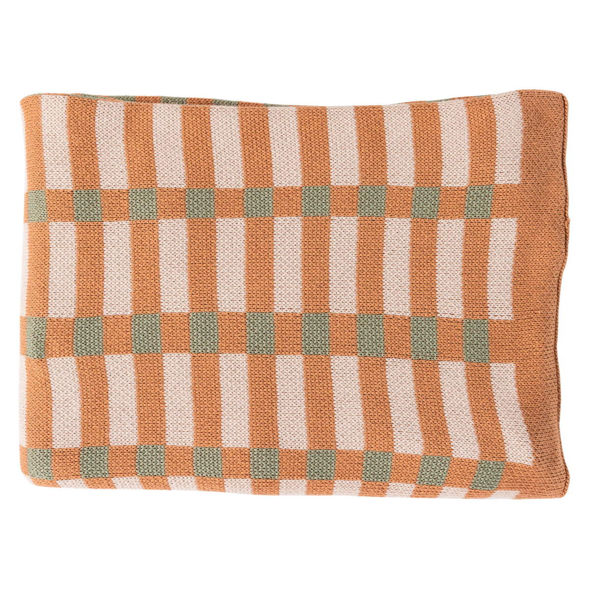 WOOOD kleed Vola - Katoen - Groen/Oranje - 1x170x130