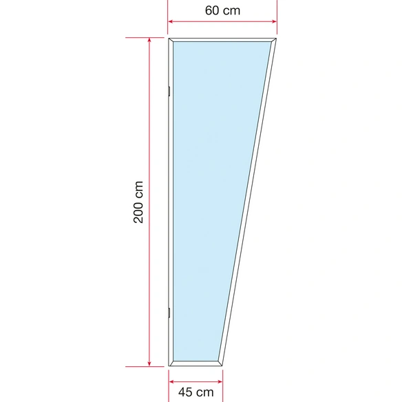 Seitenblende, BxH: 60 x 200 cm, silberfarben