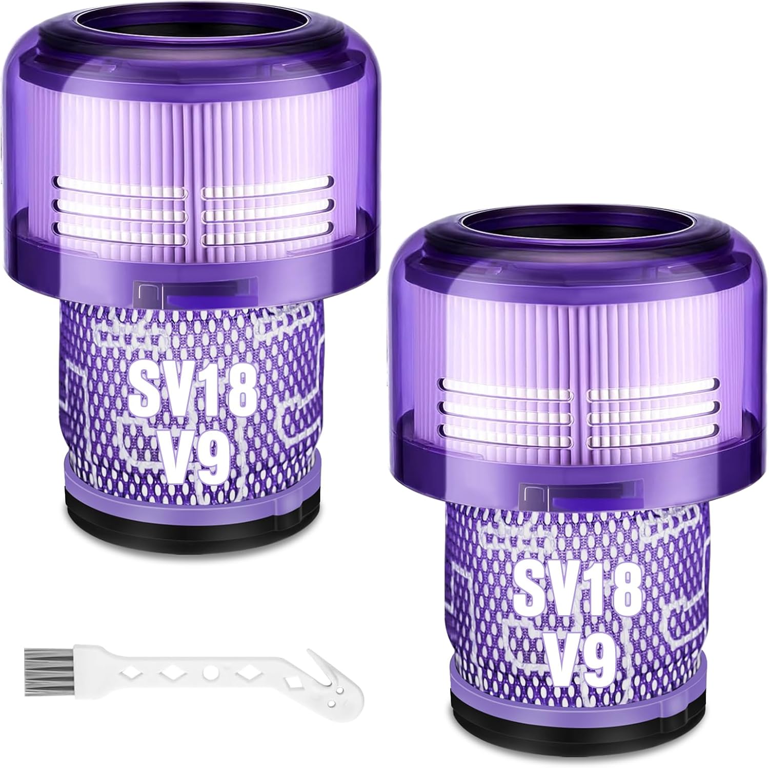2 Pack V9 SV18 Vacuum Filter Replacement for Dyson V9 Motorbar Cordless Vacuum, for Dyson SV18 Digital Slim Fluffy Extra Pro Cordless Vacuum, Part No. 970612-01