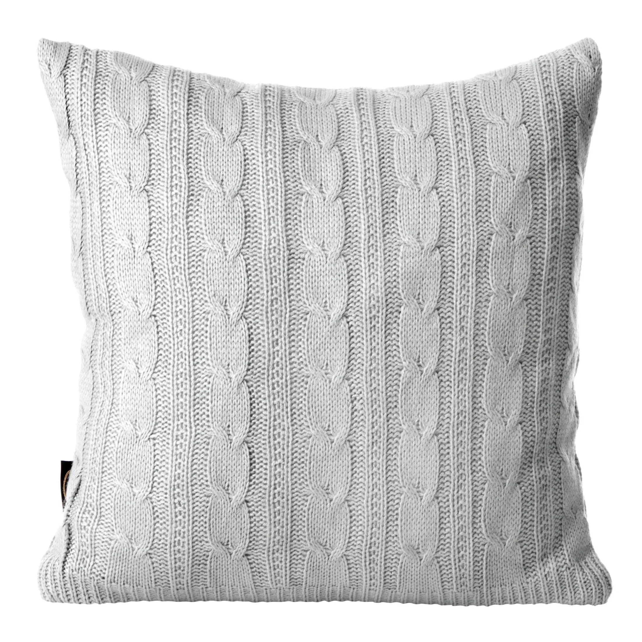 Poszewka na poduszkę 45x45 cm srebrna z drobnym plecionym wzorem AKRYL 5
