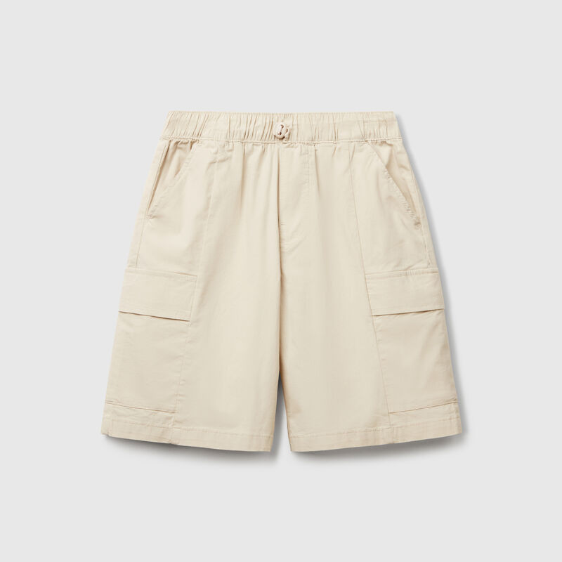 Parachute bermudas in stretch cotton