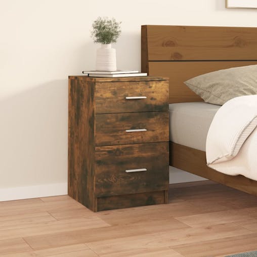 NNEVL Bed Cabinet Smoked Oak 40x40x63 cm Engineered Wood