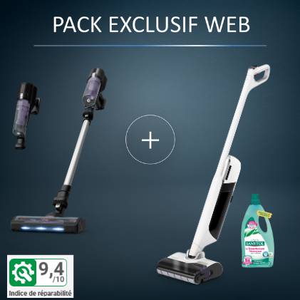 Pack Exclusif Web - Aspirateur Laveur X-Clean 12   Aspirateur balais X-Force 5.80   Sanytol offert