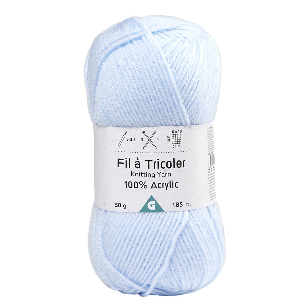 Fil à tricoter acrylique 50g bleu ciel