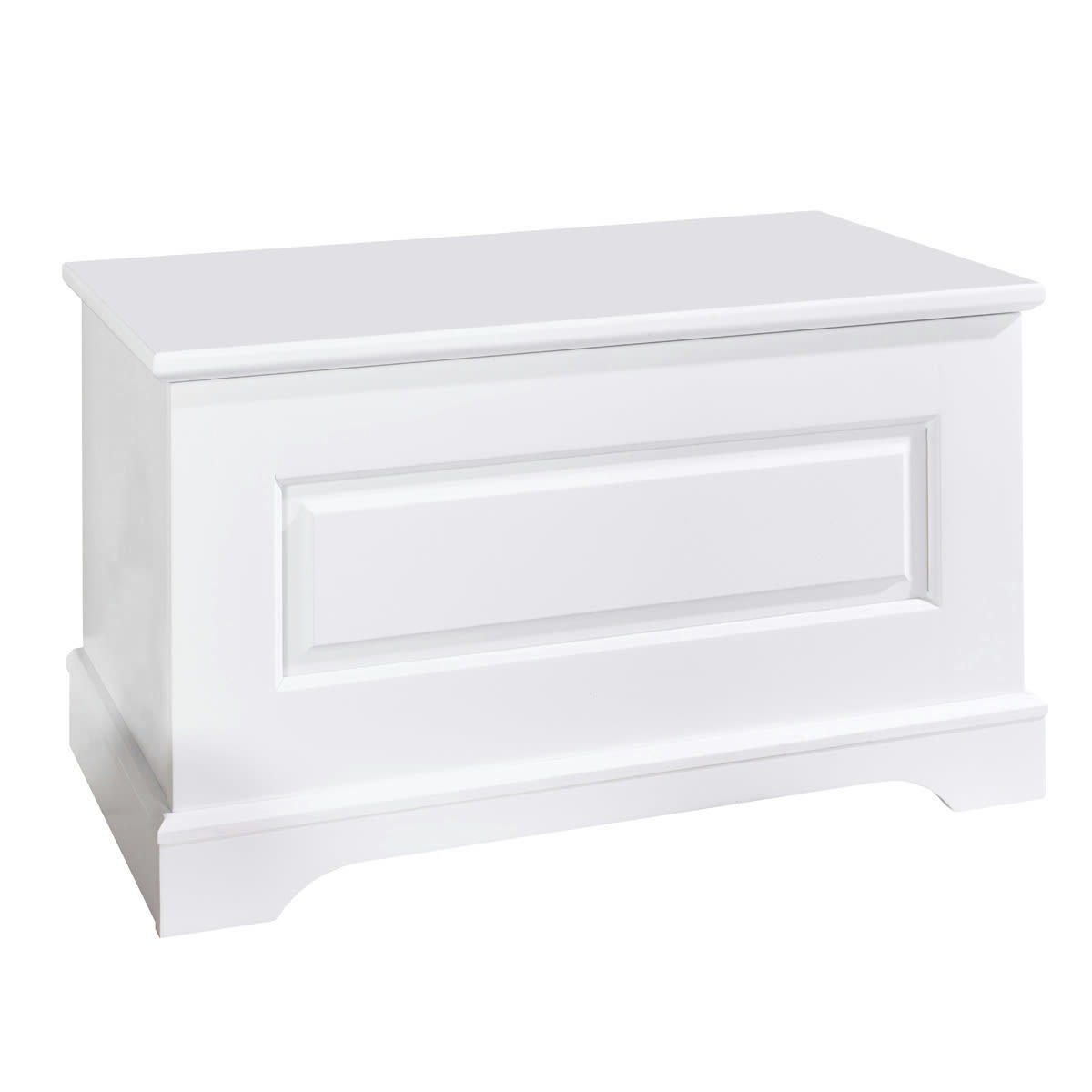 LILA - Coffre à jouets bois massif blanc