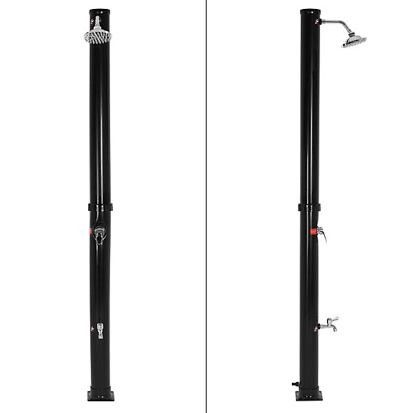 Douche solaire 20l avec douche de pied et pommeau de douche 217 cm noir