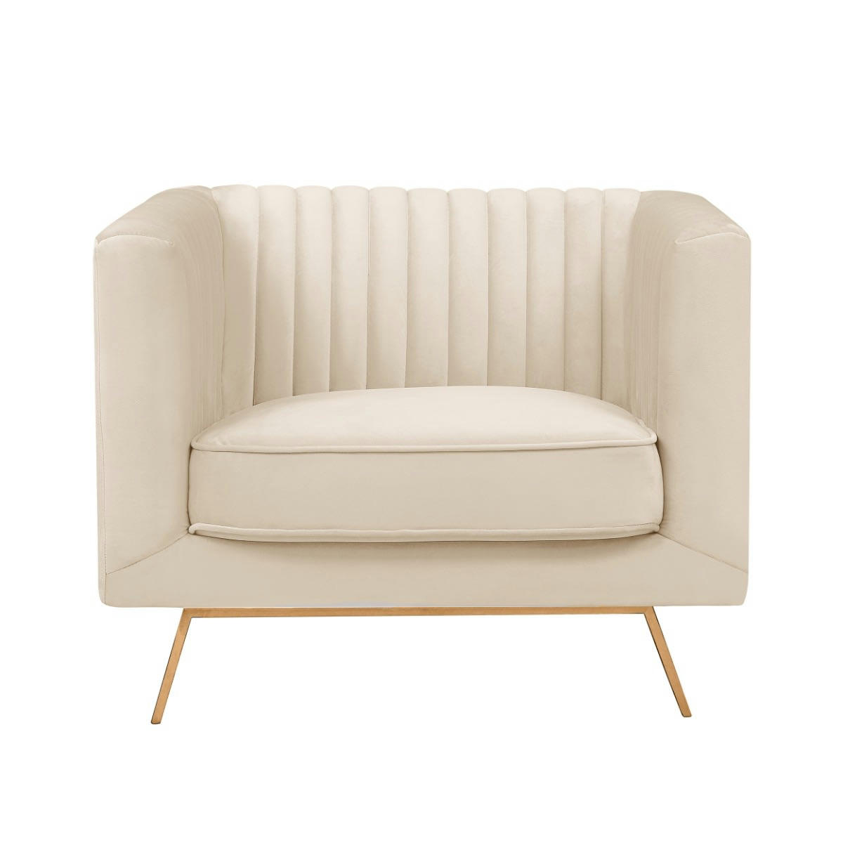 GATSBY - Fauteuil en velours beige