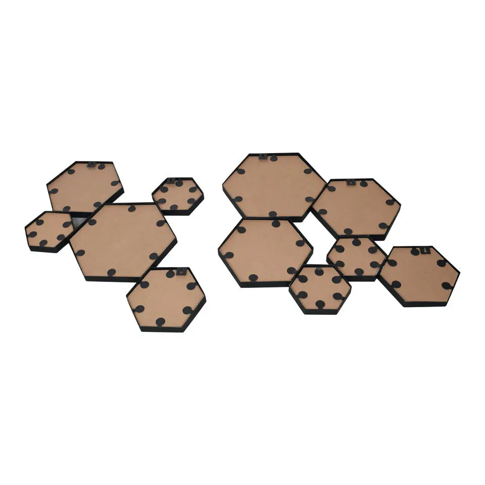 LOFT42 Hexa Multispiegel - Zeshoek - Zwart - 120x70cm