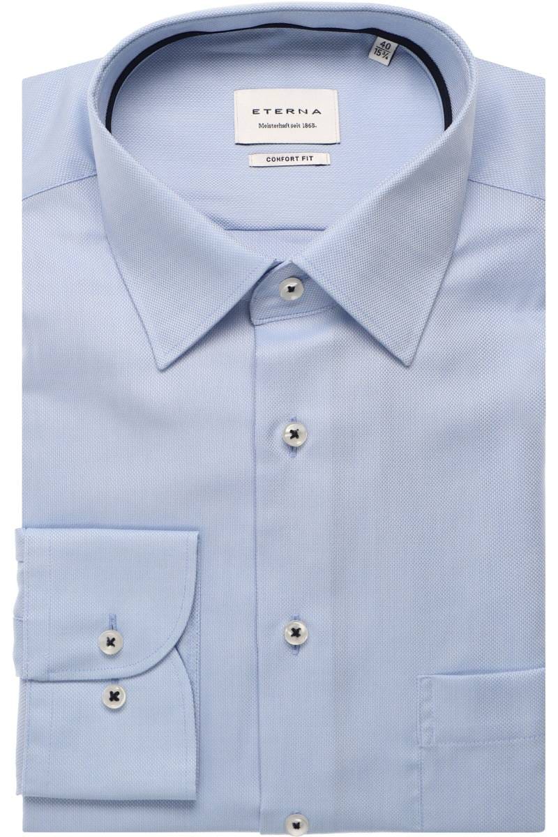 ETERNA Comfort Fit Hemd hellblau, Strukturiert