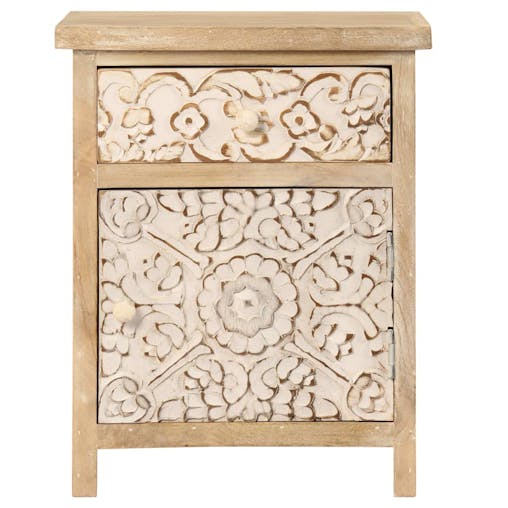 NNEVL Bedside Table Solid Mango Wood 40x30x50 cm