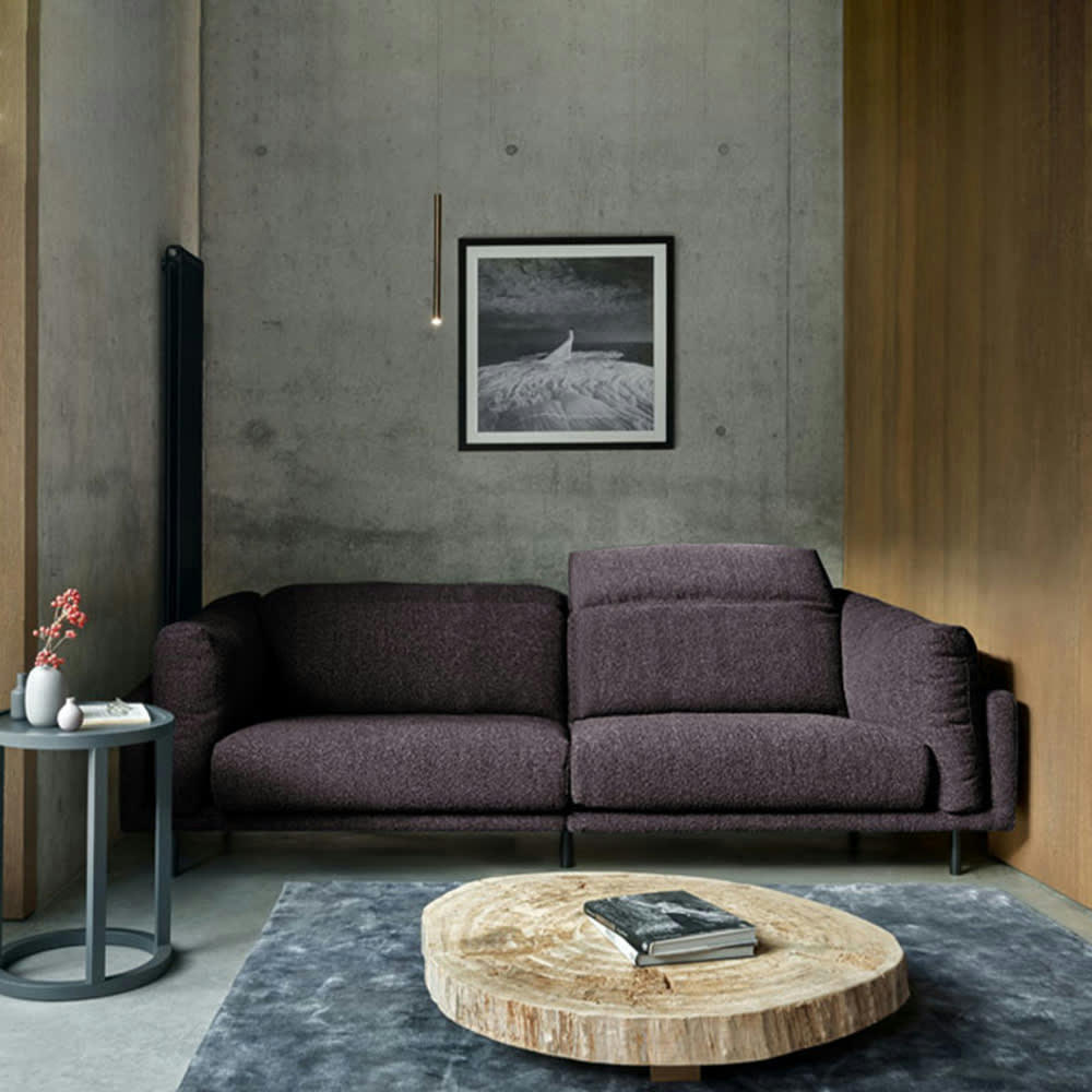 PALAZETTO - Canapé 3 places droit tissu gris foncé