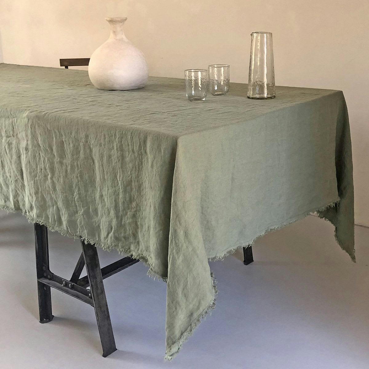 - Nappe en chanvre lavé Vert