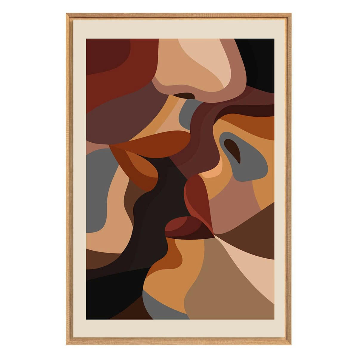 ABSTRAIT - Tableau mural encadré visages 65x97 cm