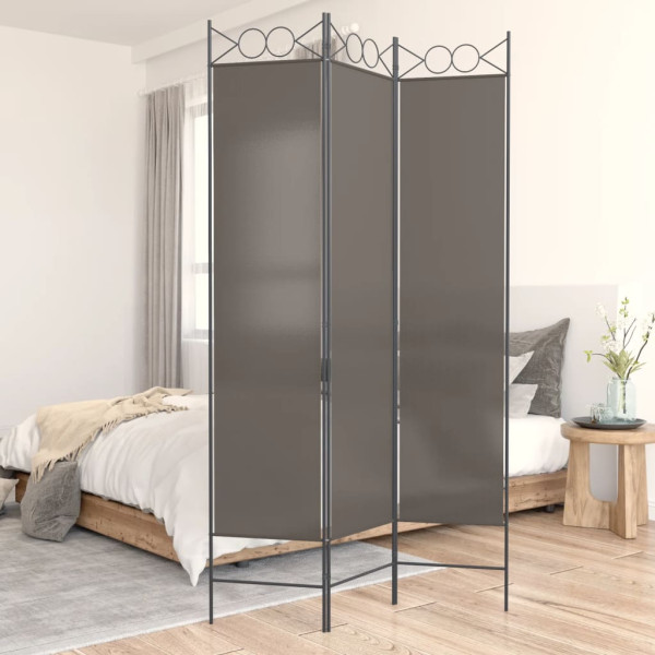 Parawan Pokojowy Dekoracyjny Przegroda Parawan Składany Antracyt 120x200 cm