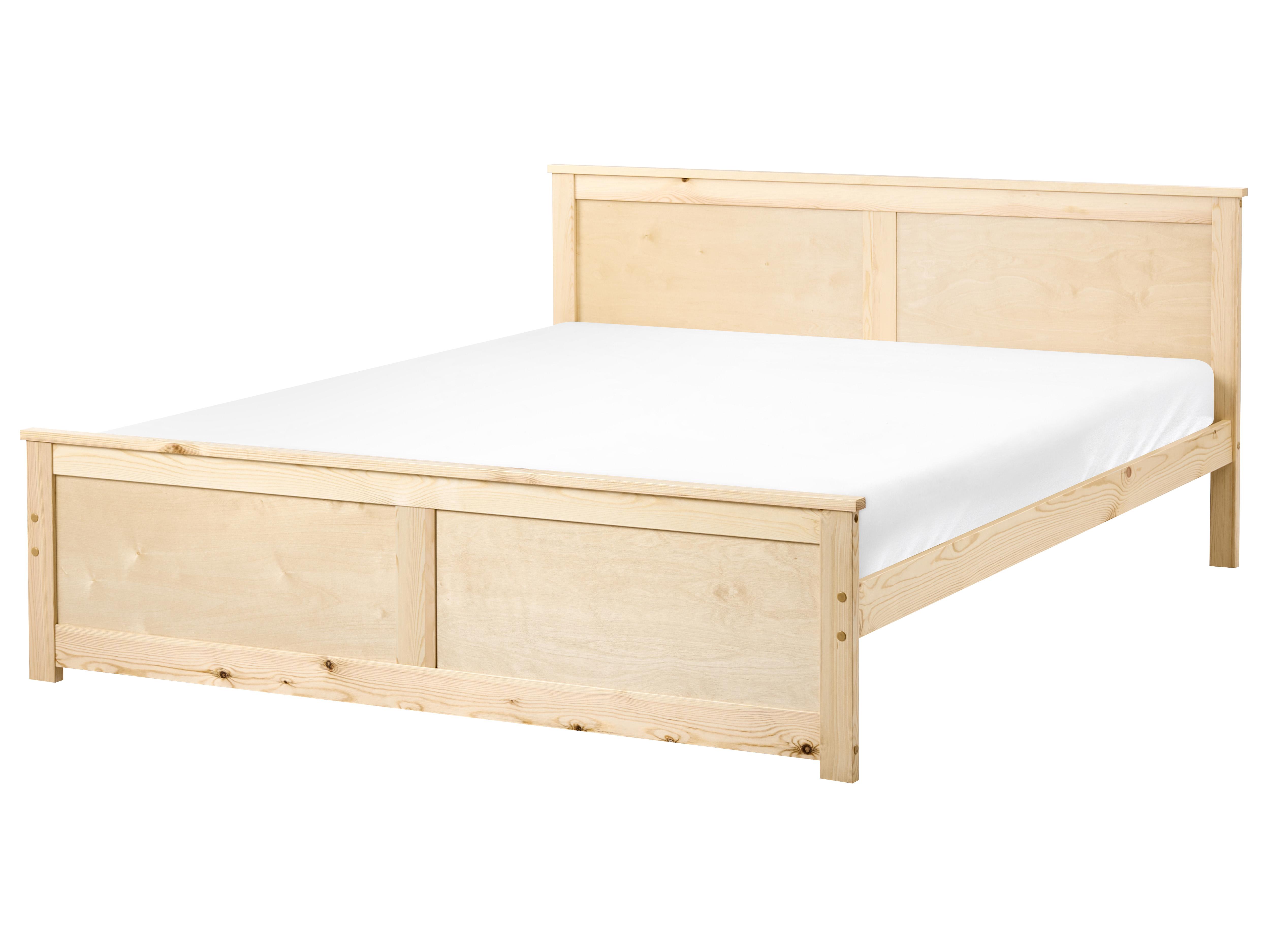 Bed Pine Wood DAUPHIN 160 x 200 cm (EU King Size) Light Brown