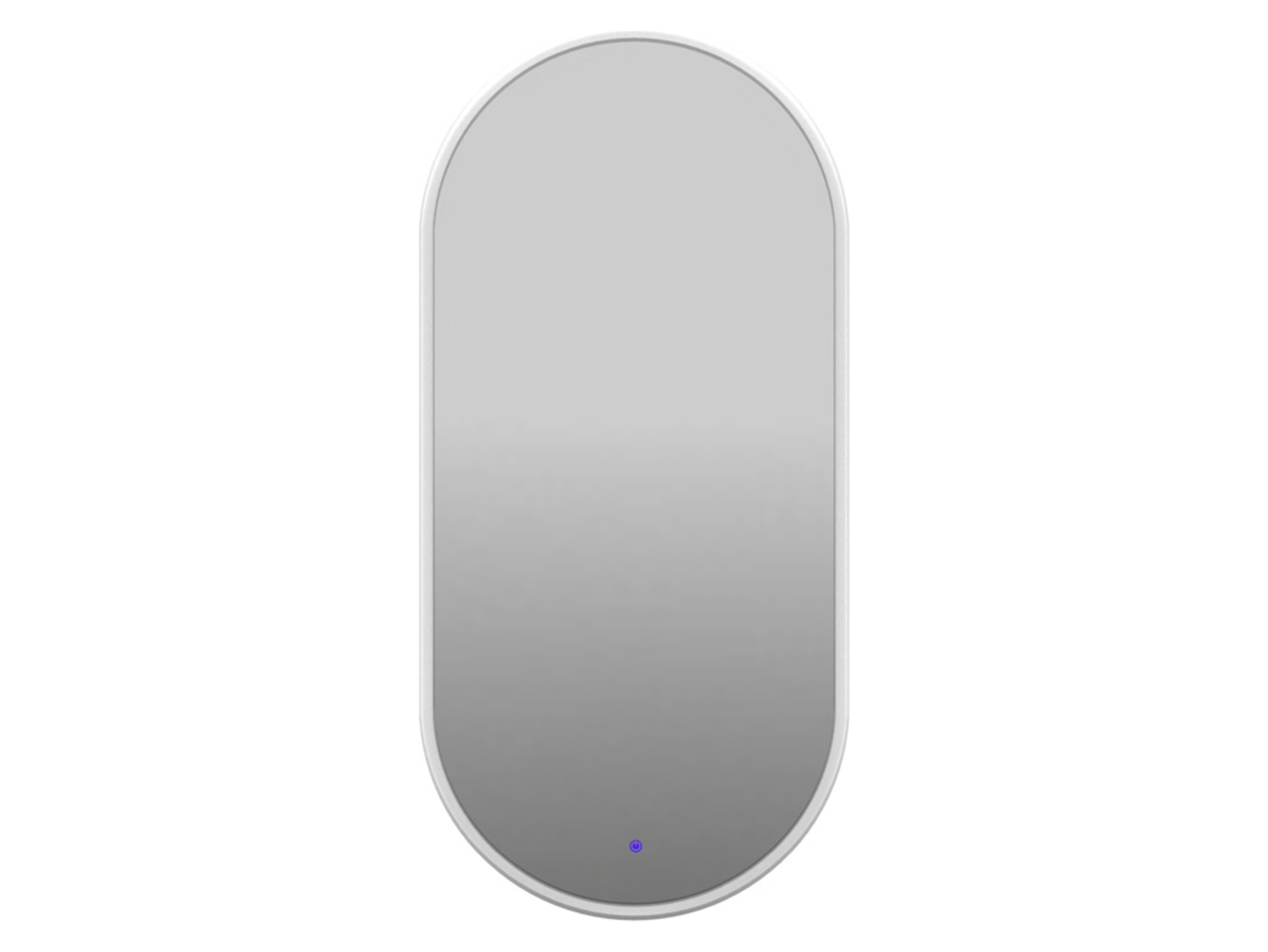 Lustro łazienkowe ścienne owalne LED 35x100 cm bez piaskowania z włącznikiem białe