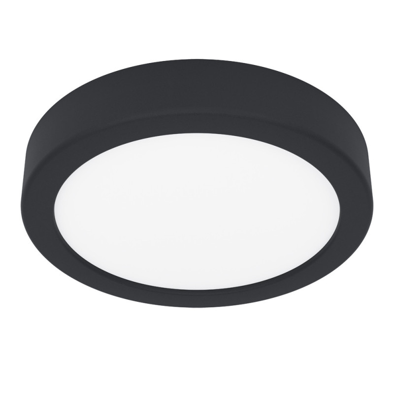 Plafonnier LED Fueva 5 noir Ø 16 cm blanc chaud 1350 lm 11 W EGLO