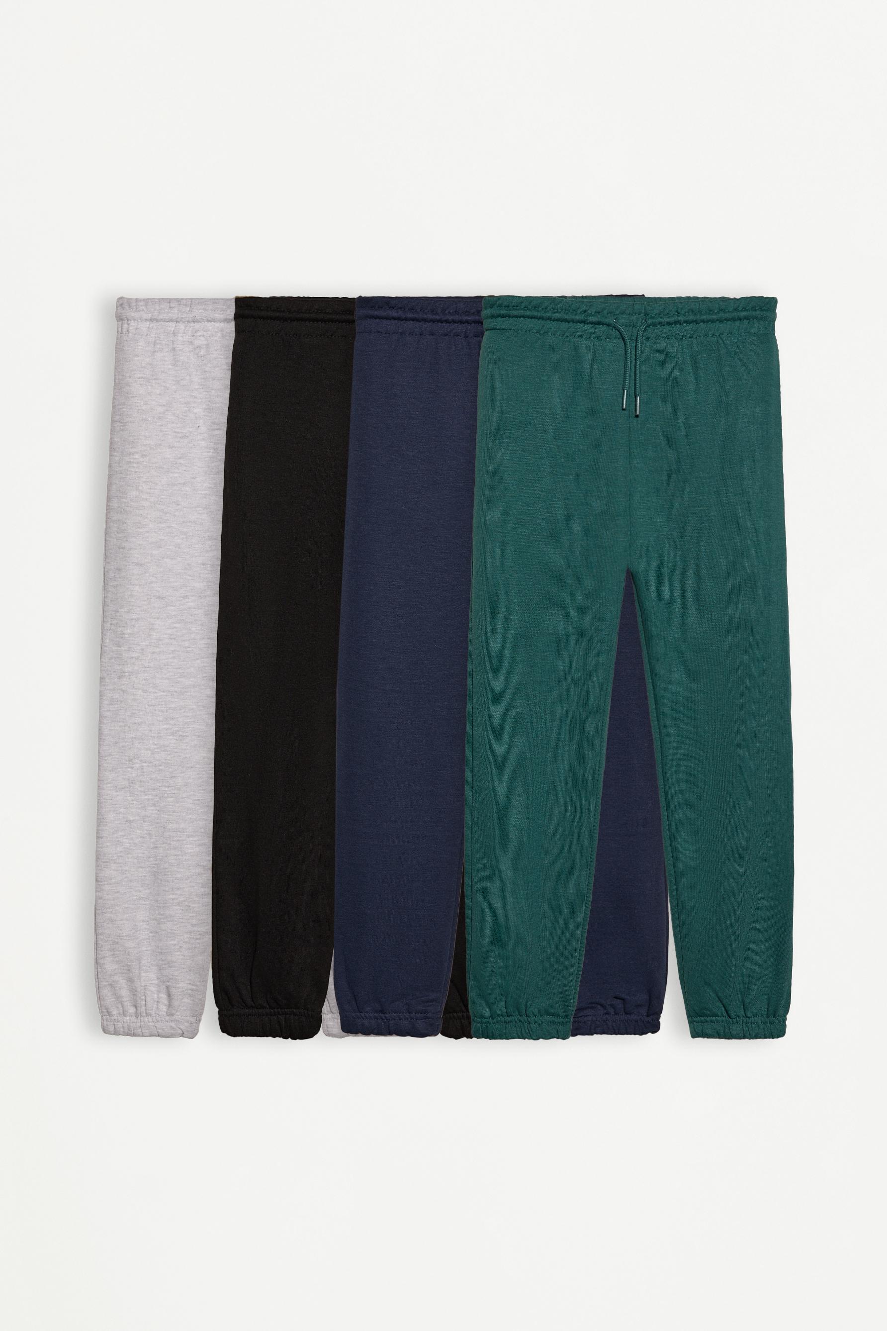 Pack 4 pantalones de felpa lisos