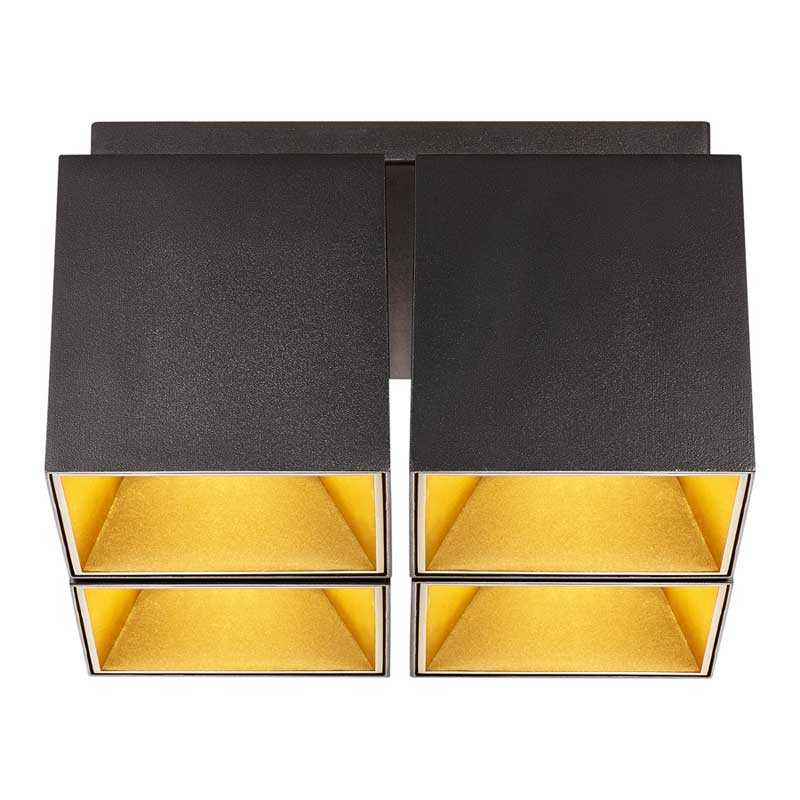Nordlux Ethan Plafondlamp - 4-lichts GU10 - Mat zwart RAL9005