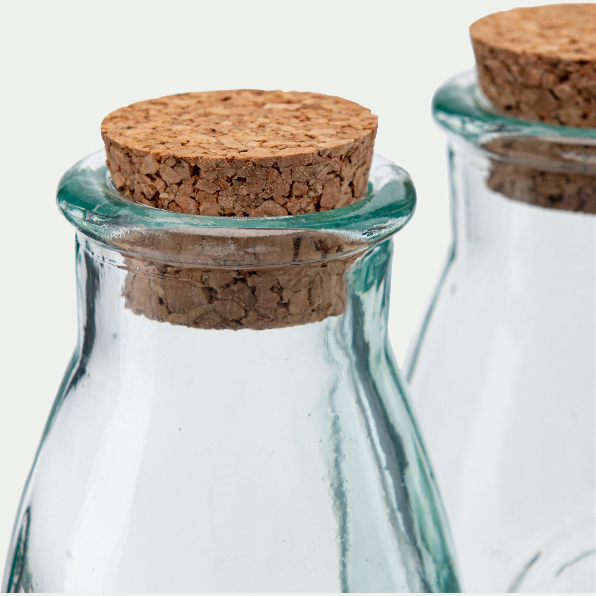 AQUA - Lot de 2 pots en verre recyclé 10cl - transparent