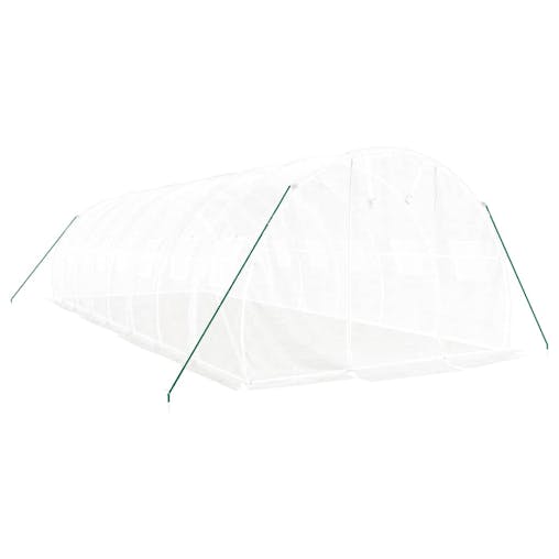 NNEVL Greenhouse with Steel Frame White 24 m&sup2; 8x3x2 m