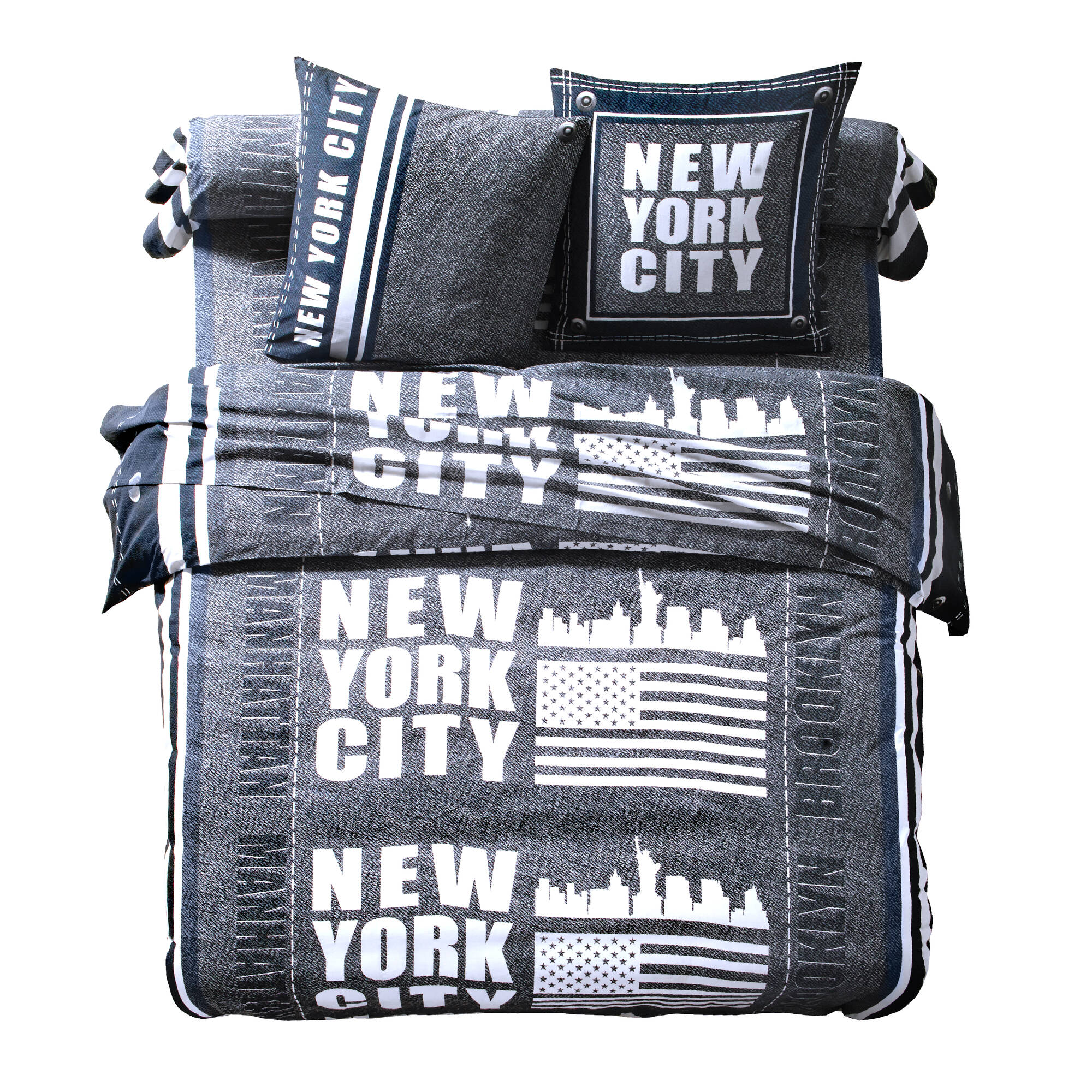 Linge de lit Manhattan en polycoton imprimé New-York