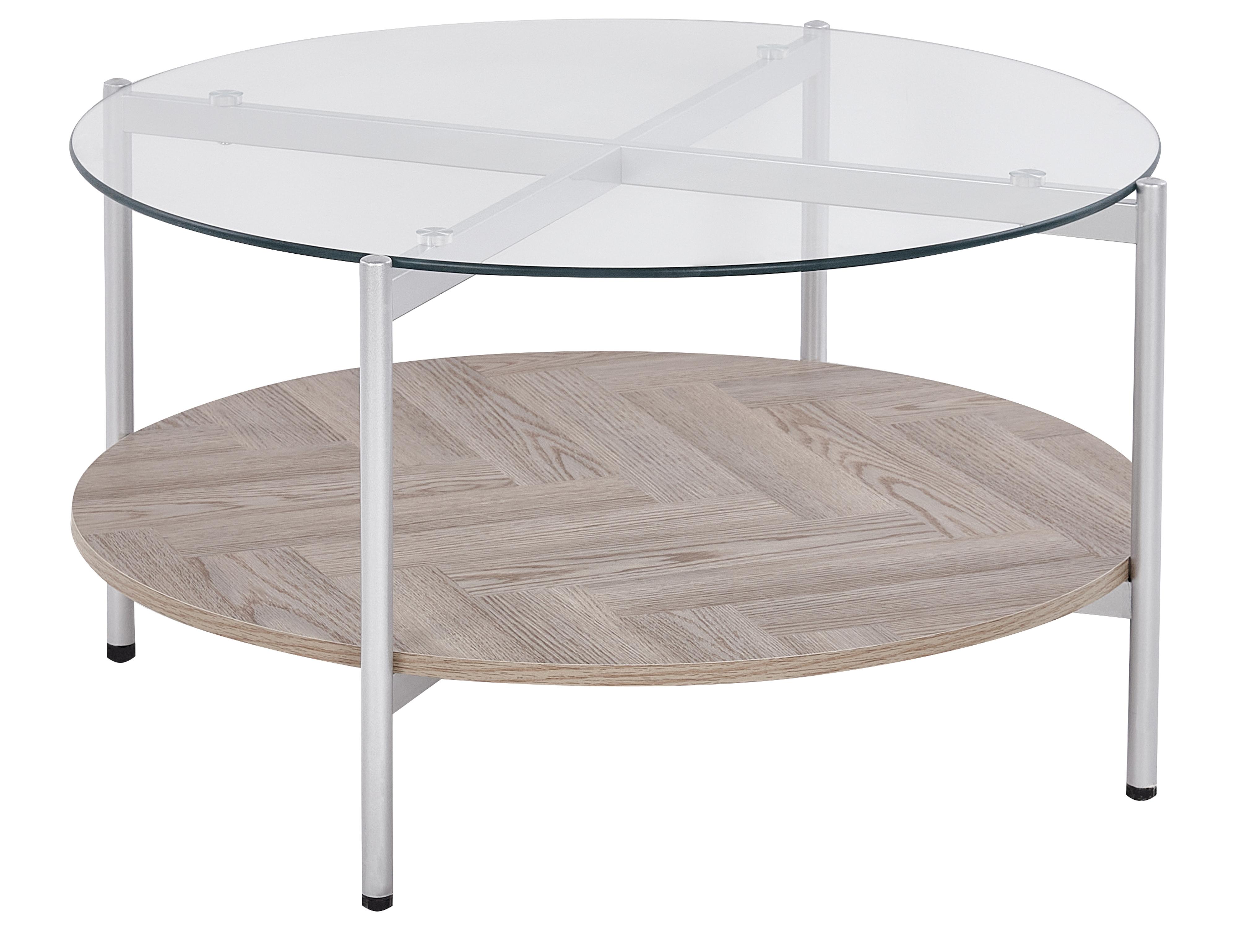 Coffee Table LOVELL Tempered Glass Silver