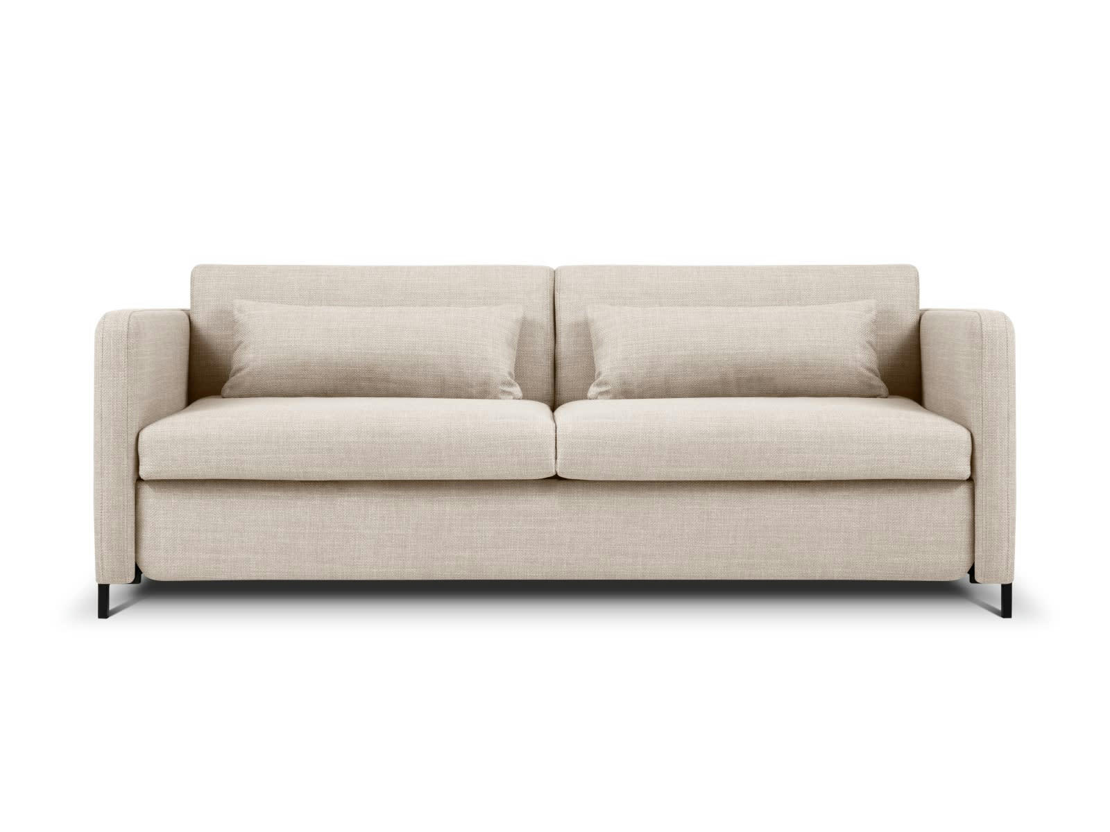 YANIS - Canapé Convertible 3 places en Tissu Structurel Beige