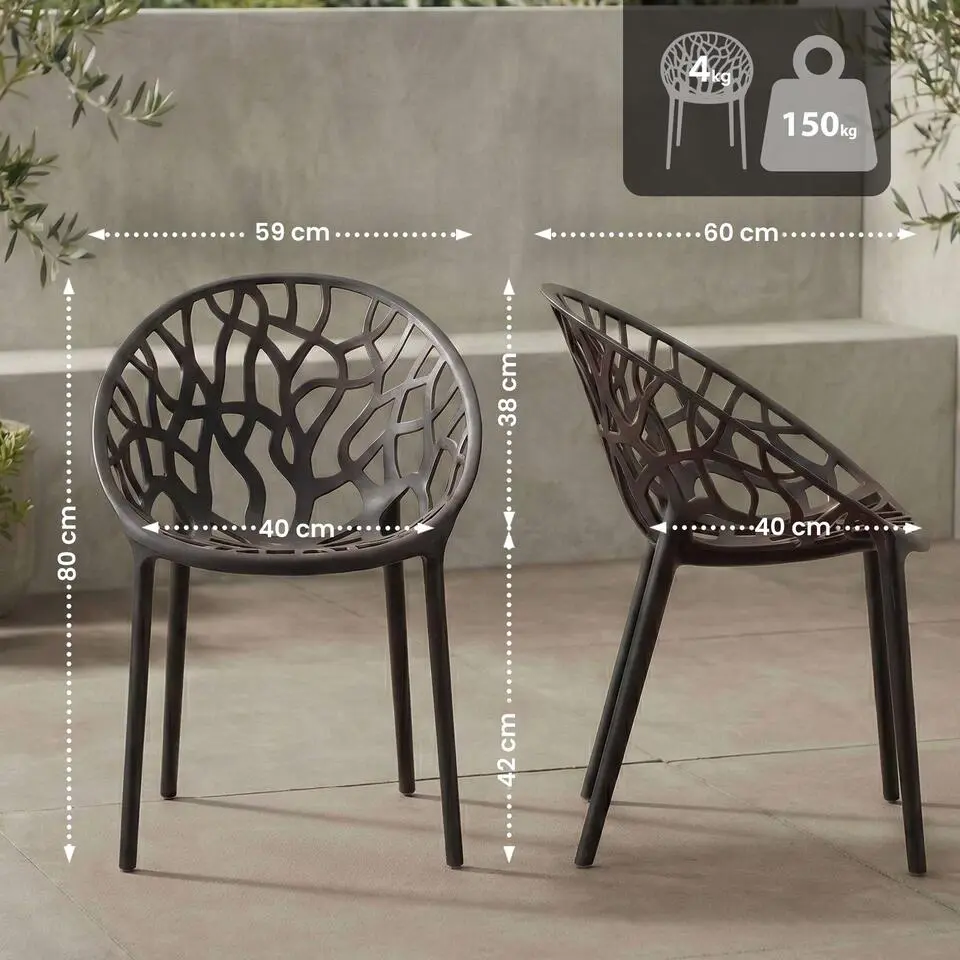 CLP Tuinstoel Hope Kunststof - zwart