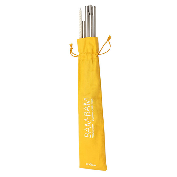Set de 6 pailles en inox réutilisables - Cookut