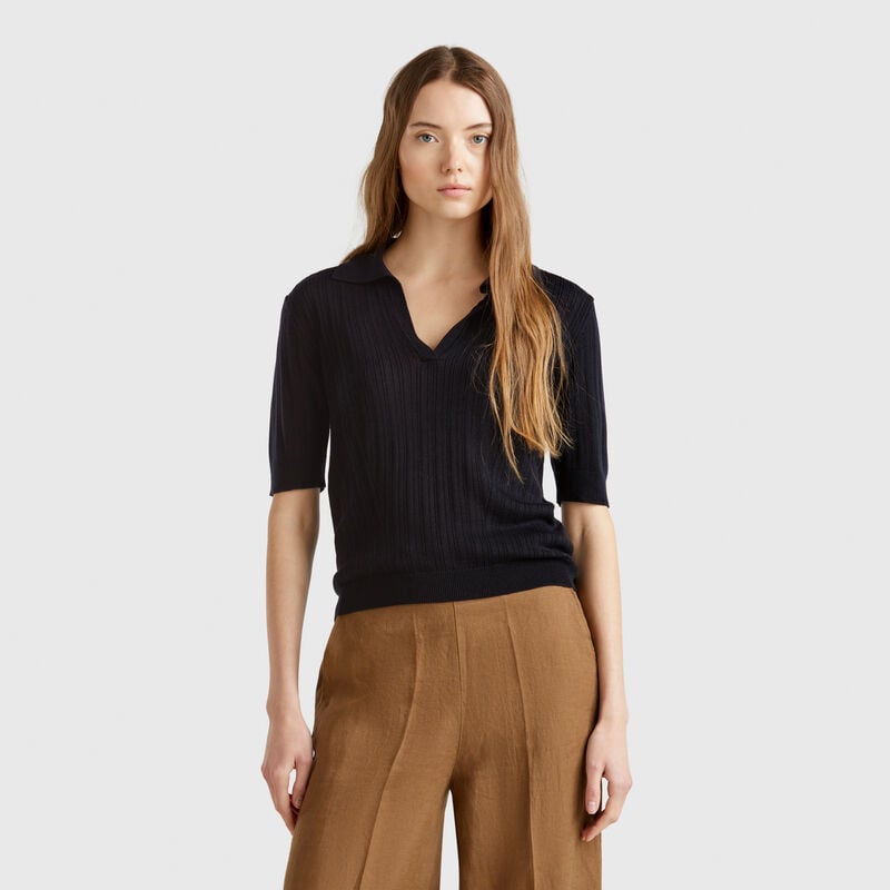 Short sleeve knit polo