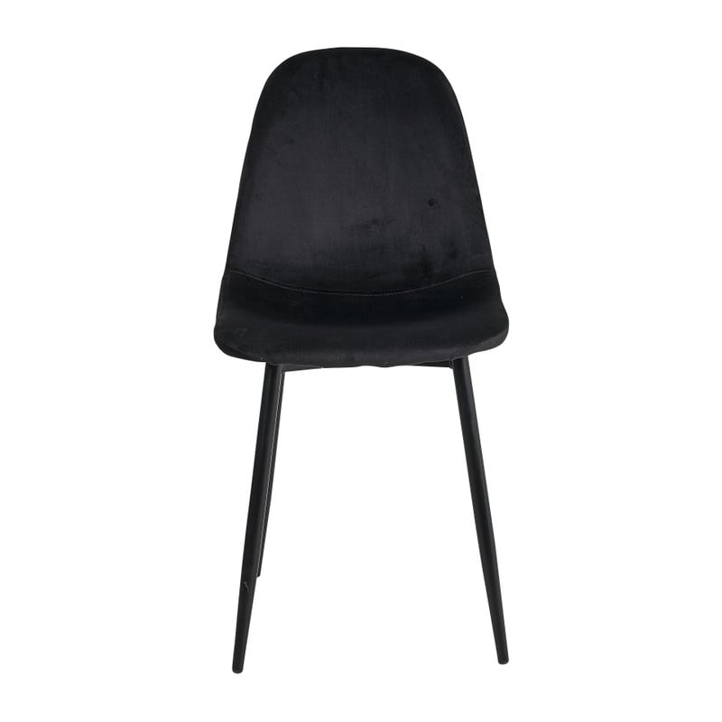 Eetkamerstoel Ivy - velvet zwart - 88x44x53 cm