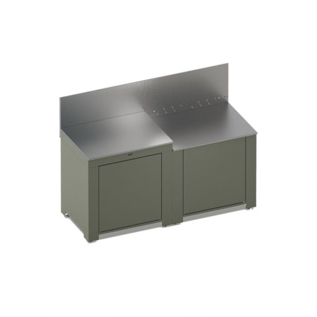 Cuisine extérieure Essential 2 modules Sauge et Inox - ENO