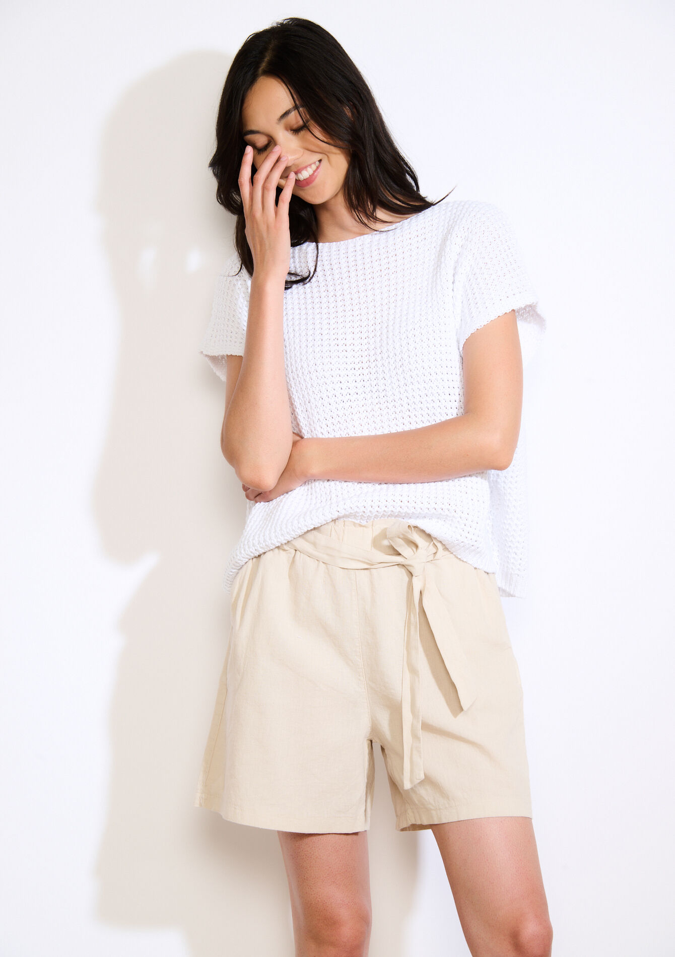 Short met strikceintuur