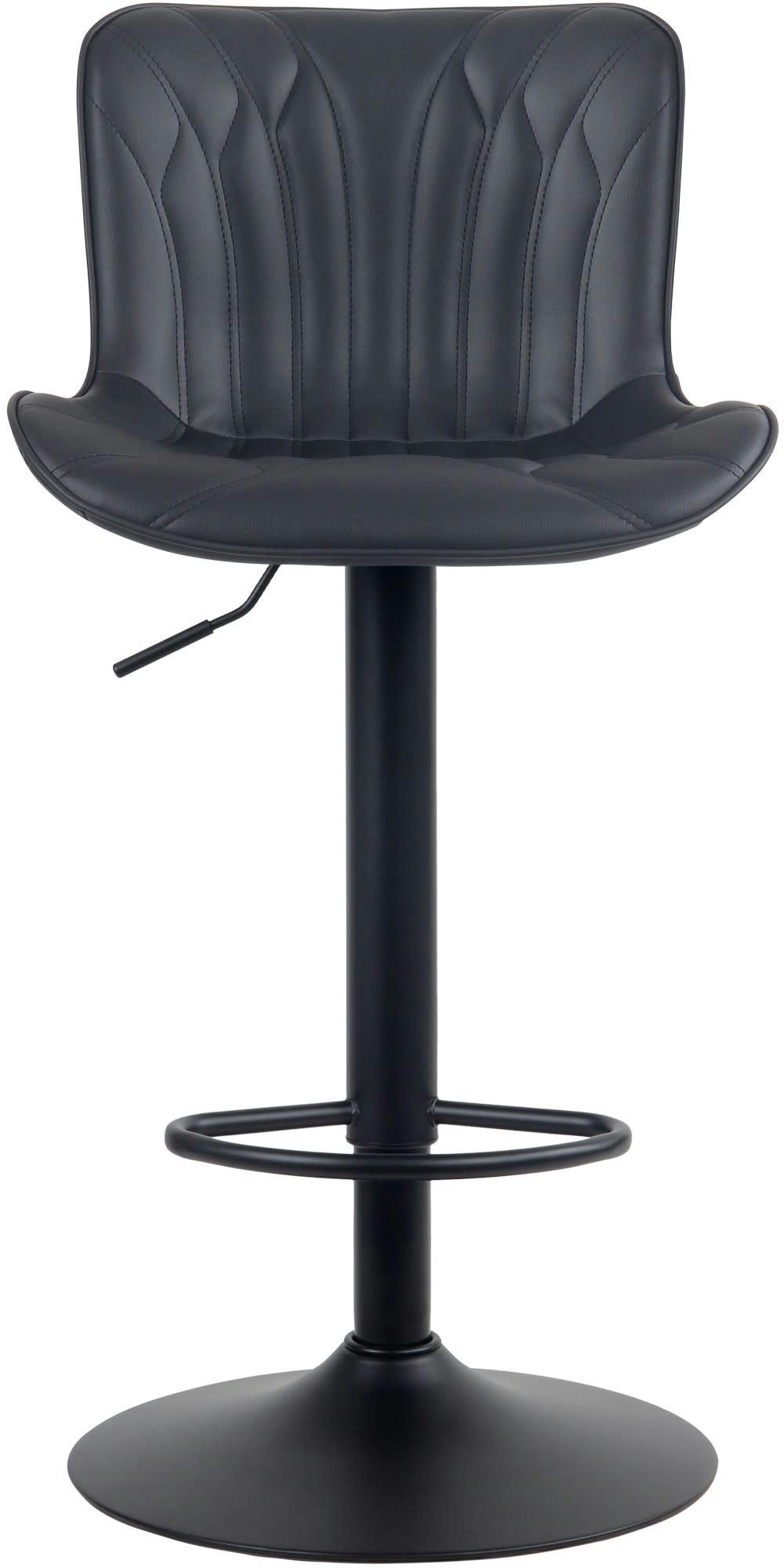 LINUS - Tabouret de bar ajustable pivotant similicuir Noir
