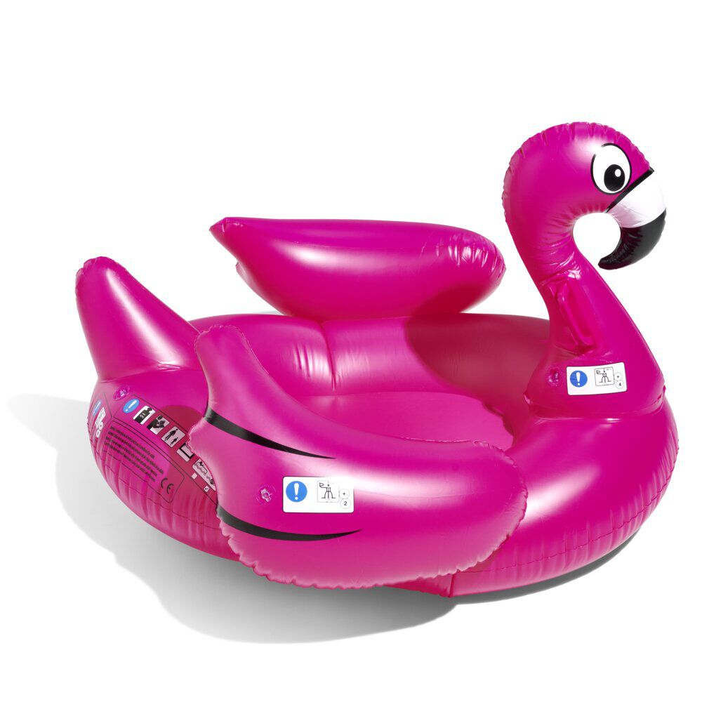 Île gonflable flamant rose
