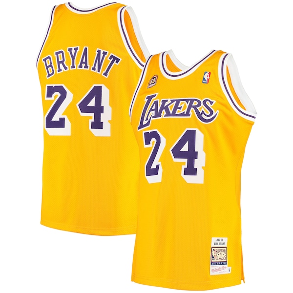 Men's Los Angeles Lakers Kobe Bryant Gold 2007 Hardwood Classics Authentic Jersey