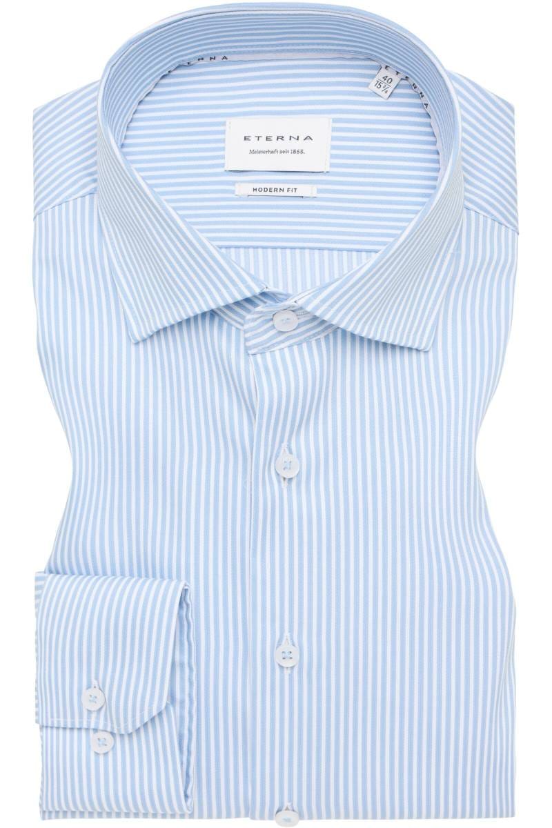 ETERNA Modern Fit Hemd hellblau, Gestreift