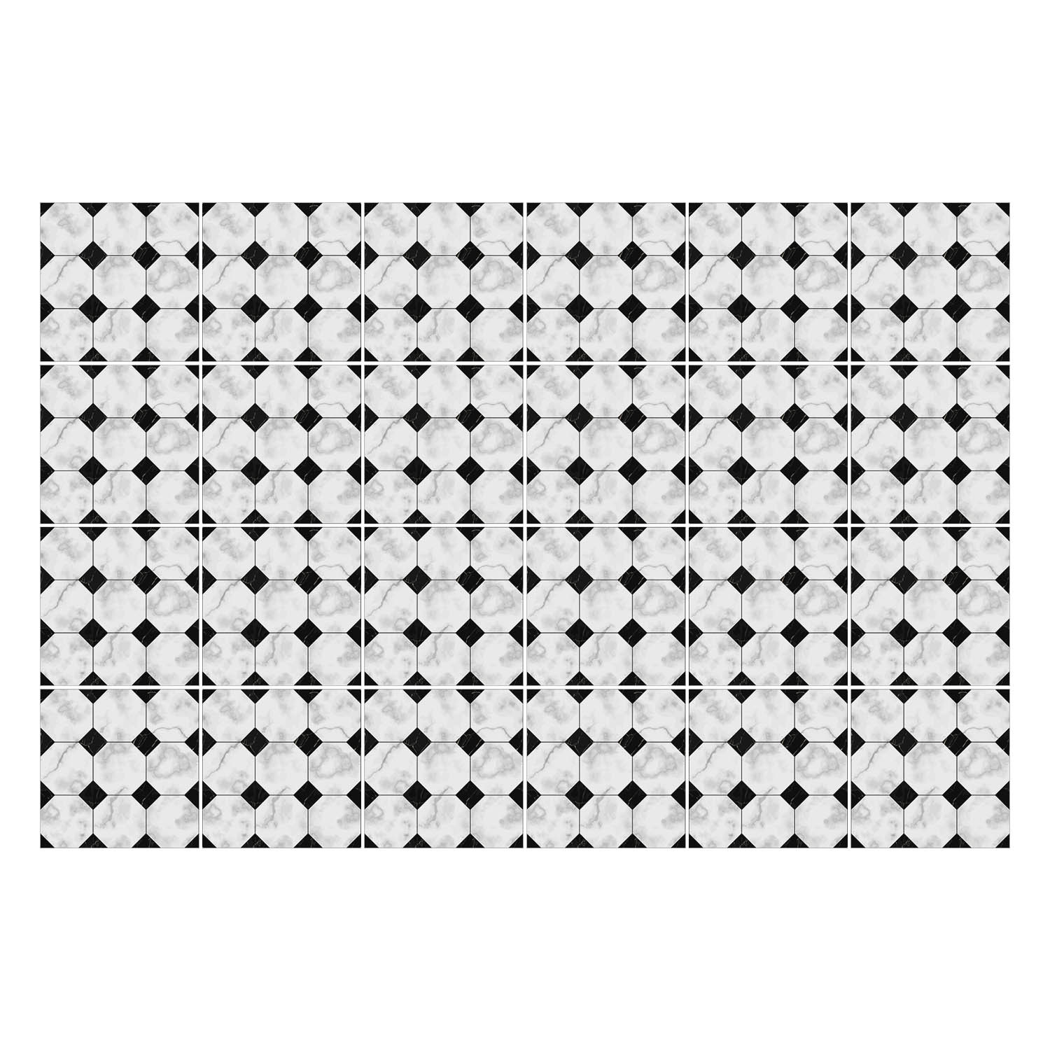 Naklejki na kafelki 10x10 cm Sześciokąty w siatce 24 szt.