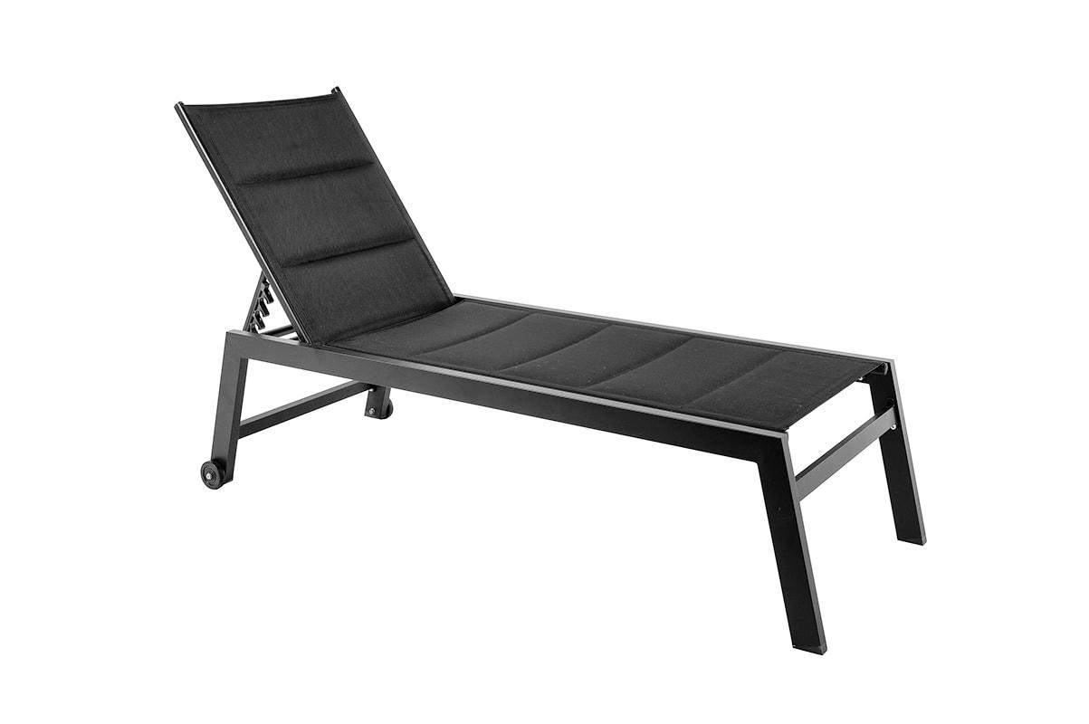 PAMPA - Lot de 2 Transats Pampa Gris Anthracite à Roulettes