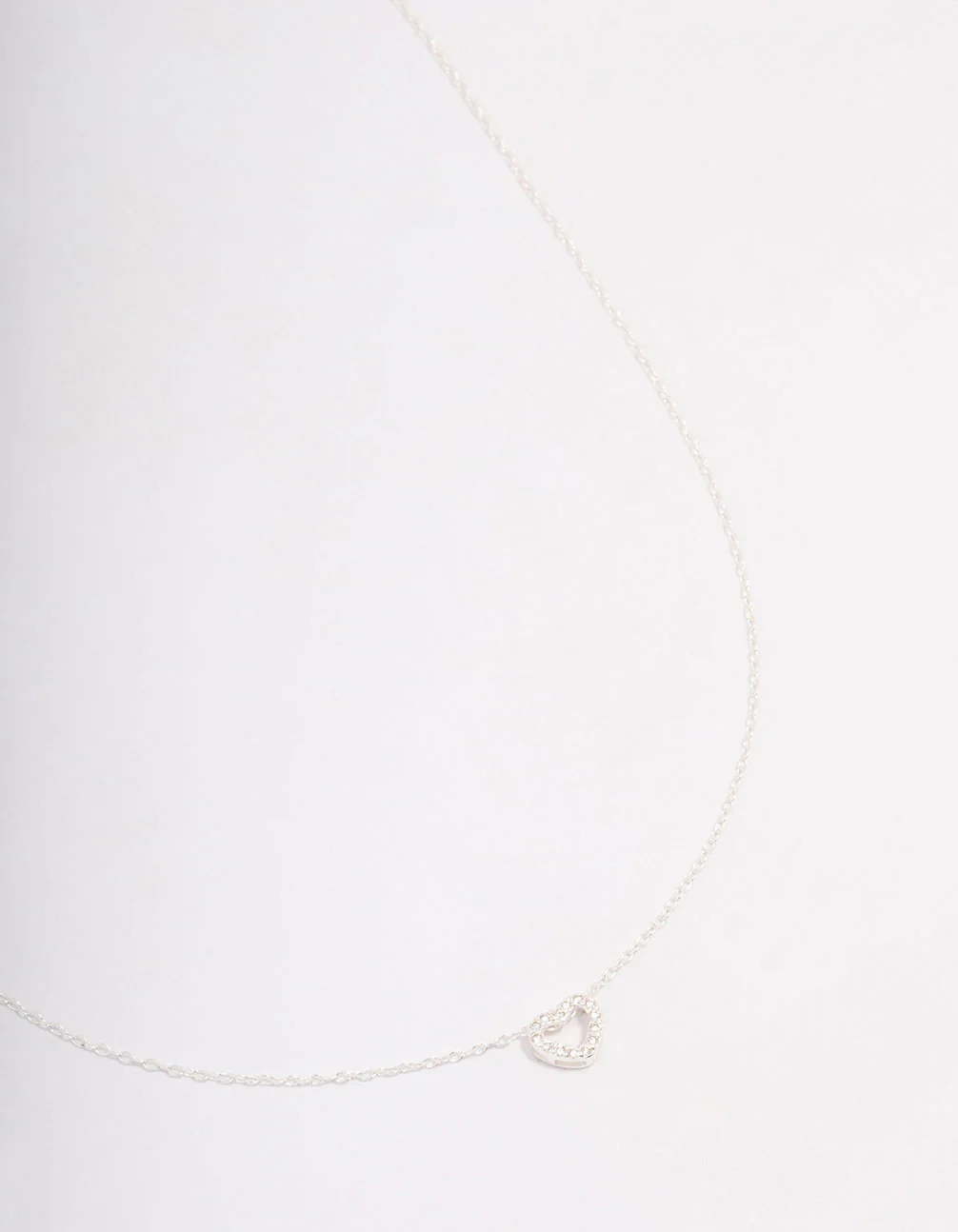 Sterling Silver Cubic Zirconia Heart Pendant Necklace