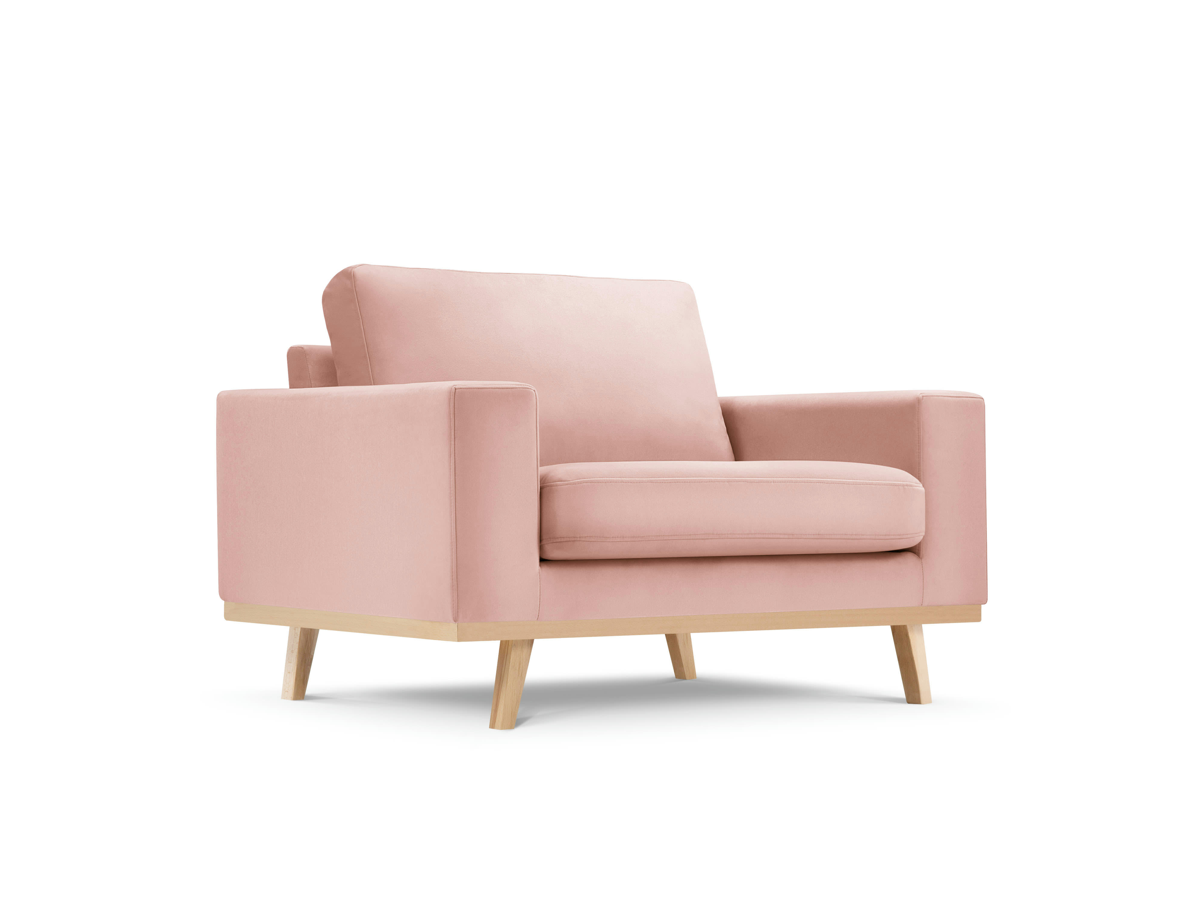 TUGELA - Fauteuil en velours rose