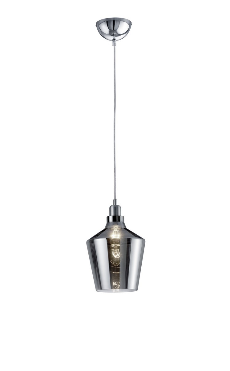 Lampa wisząca CALAIS czarna-chromowana 1xE27x60W wym:130x20x20cm IP20 Trio