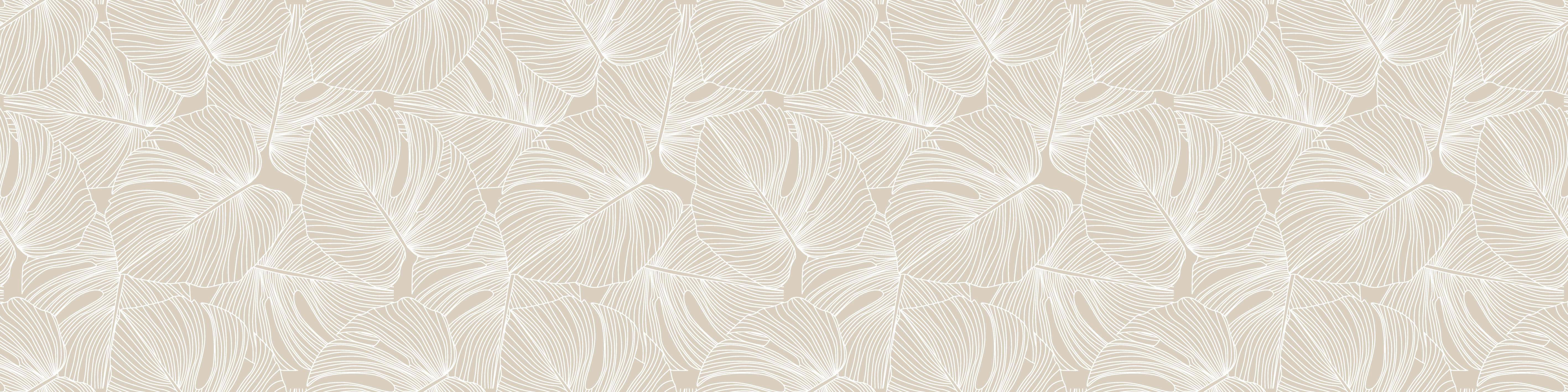 PALMS - Tapis en vinyl palmiers écru 48x198 cm