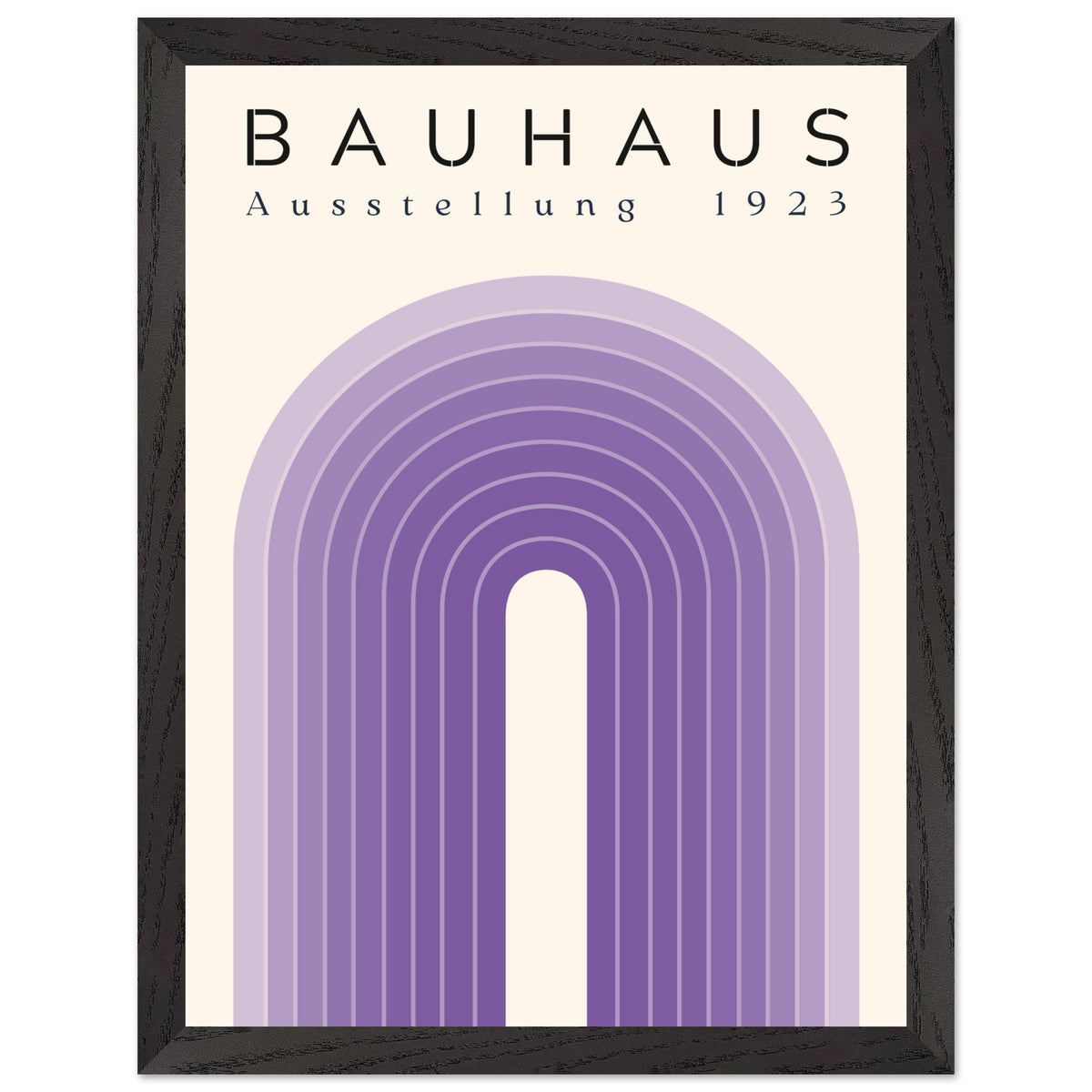 Artfulprints Poster met Lijst Bauhaus - Purple rainbow  - 30x40 cm - Paars